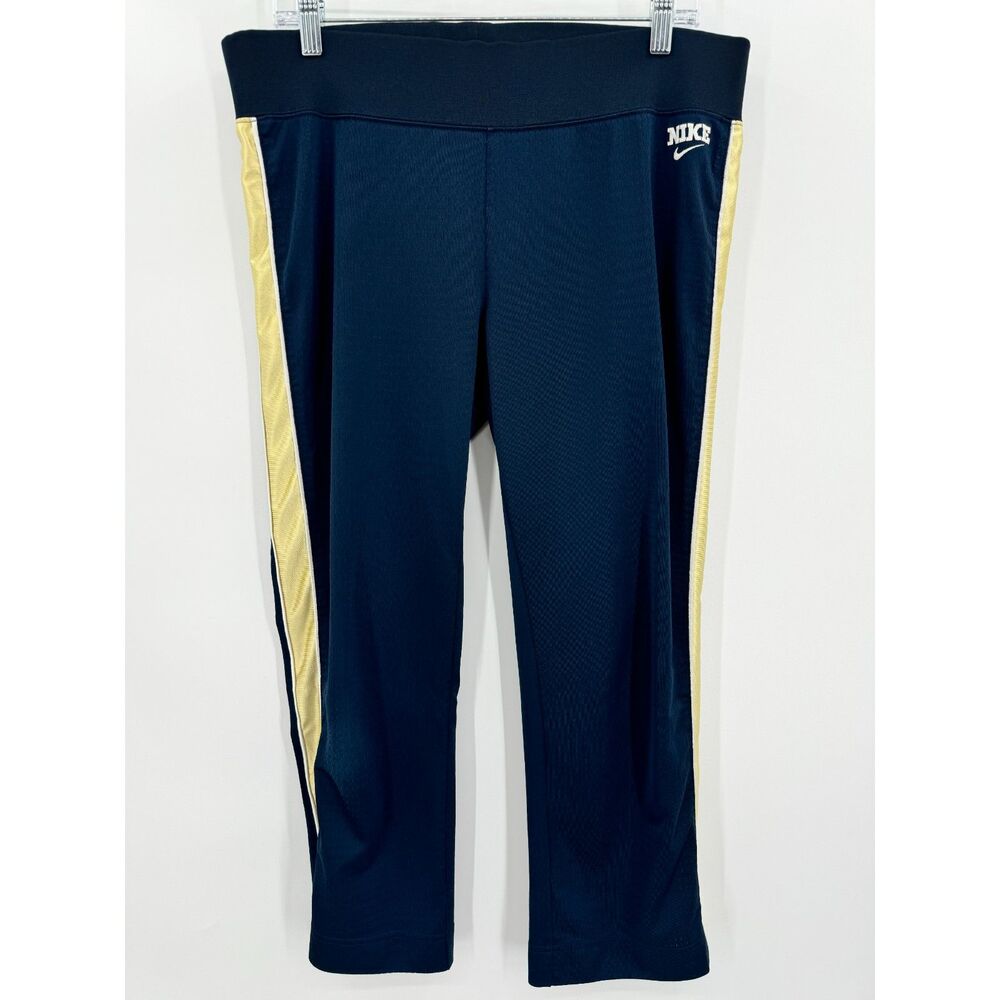 NIKE Vintage Silver Tag Blue and Gold Jersey Track Pants Size M